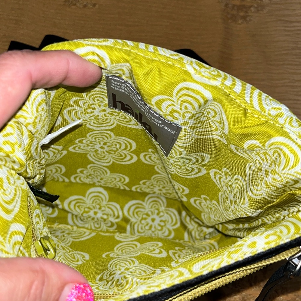 Haiku Black and Yellow Crossbody Bag with Floral Pattern - Picture 5 of 10